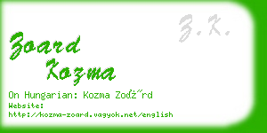zoard kozma business card